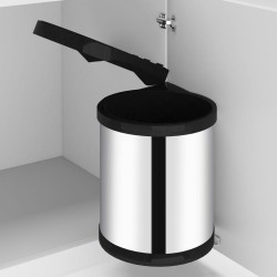 vidaXL Küchen-Einbau-Mülleimer Edelstahl 12 L