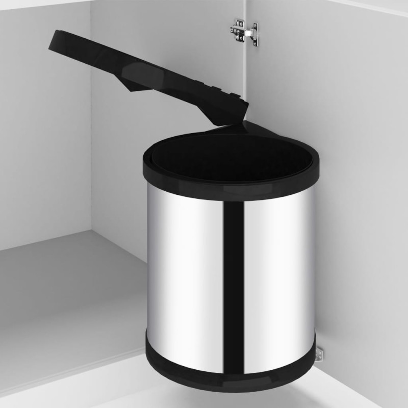 vidaXL Küchen-Einbau-Mülleimer Edelstahl 12 L vidaXL Küchen-Einbau-Mülleimer Edelstahl 12 L