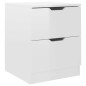 vidaXL Nachttisch Hochglanz-Weiß 40x40x50 cm Spanplatte vidaXL Nachttisch Hochglanz-Weiß 40x40x50 cm Spanplatte