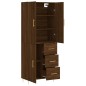 Highboard Braun Eichen-Optik 69,5x34x180 cm Holzwerkstoff Highboard Braun Eichen-Optik 69,5x34x180 cm Holzwerkstoff