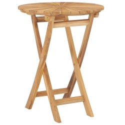 vidaXL Klappbarer Gartentisch Ø 60 cm Teak Massivholz