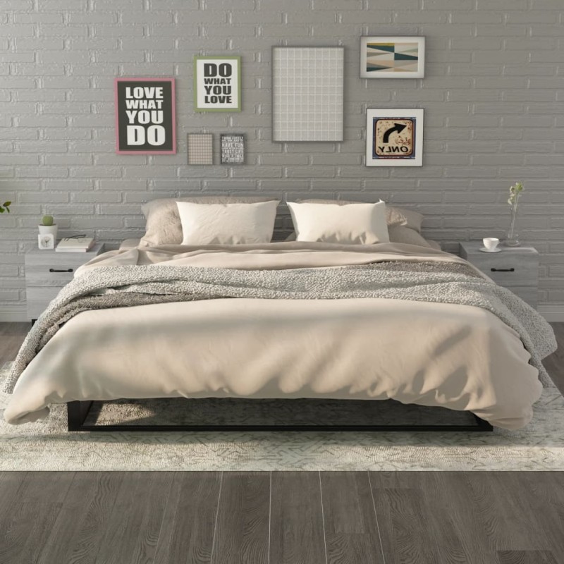 vidaXL Nachttische 2 Stk. Grau Sonoma 40x35x47,5 cm vidaXL Nachttische 2 Stk. Grau Sonoma 40x35x47,5 cm