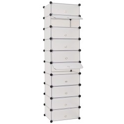 vidaXL Schuh-Organizer Zusammenklappbar mit 10 Fächern Weiß
