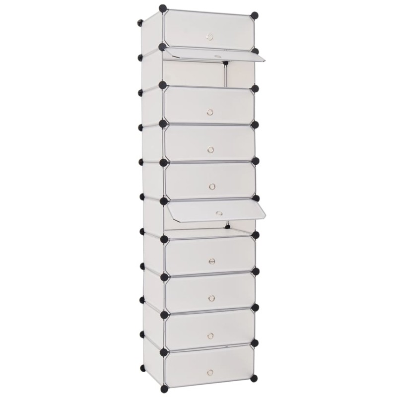 vidaXL Schuh-Organizer Zusammenklappbar mit 10 Fächern Weiß vidaXL Schuh-Organizer Zusammenklappbar mit 10 Fächern Weiß