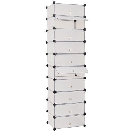 vidaXL Schuh-Organizer Zusammenklappbar mit 10 Fächern Weiß