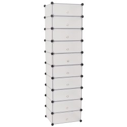 vidaXL Schuh-Organizer Zusammenklappbar mit 10 Fächern Weiß