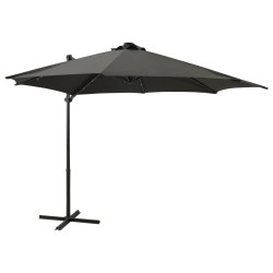 vidaXL Ampelschirm mit Mast und LED-Beleuchtung Anthrazit 300 cm