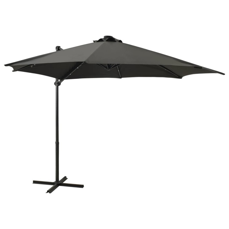 vidaXL Ampelschirm mit Mast und LED-Beleuchtung Anthrazit 300 cm vidaXL Ampelschirm mit Mast und LED-Beleuchtung Anthrazit 300 cm