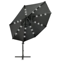 vidaXL Ampelschirm mit Mast und LED-Beleuchtung Anthrazit 300 cm