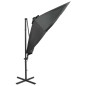 vidaXL Ampelschirm mit Mast und LED-Beleuchtung Anthrazit 300 cm vidaXL Ampelschirm mit Mast und LED-Beleuchtung Anthrazit 300 cm