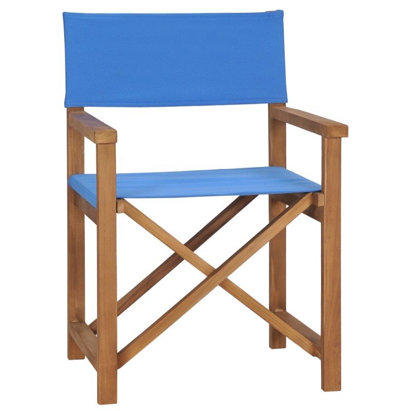 vidaXL Regiestuhl Massivholz Teak Blau vidaXL Regiestuhl Massivholz Teak Blau