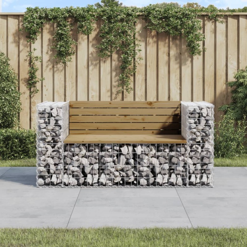 vidaXL Gartenbank aus Gabionen 143x71x65,5 cm Kiefernholz Imprägniert vidaXL Gartenbank aus Gabionen 143x71x65,5 cm Kiefernholz Imprägniert