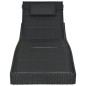 Sonnenliege Poly Rattan und Textilene Schwarz Sonnenliege Poly Rattan und Textilene Schwarz