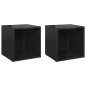 vidaXL TV-Schränke 2 Stk. Hochglanz-Schwarz 37x35x37 cm Holzwerkstoff vidaXL TV-Schränke 2 Stk. Hochglanz-Schwarz 37x35x37 cm Holzwerkstoff