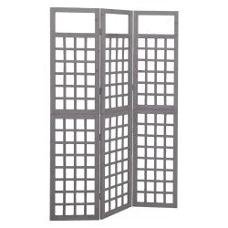 vidaXL 3-tlg. Paravent/Spalier Massivholz Tanne Grau 121x180 cm