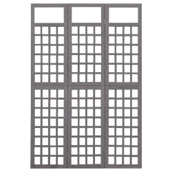 vidaXL 3-tlg. Paravent/Spalier Massivholz Tanne Grau 121x180 cm
