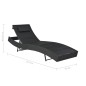 Sonnenliege Poly Rattan und Textilene Schwarz Sonnenliege Poly Rattan und Textilene Schwarz