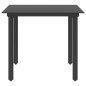 vidaXL Garten-Esstisch Schwarz 80x80x74 cm Stahl und Glas vidaXL Garten-Esstisch Schwarz 80x80x74 cm Stahl und Glas