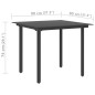 vidaXL Garten-Esstisch Schwarz 80x80x74 cm Stahl und Glas vidaXL Garten-Esstisch Schwarz 80x80x74 cm Stahl und Glas
