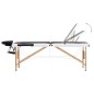 vidaXL Massageliege Klappbar 3-Zonen mit Holzgestell Schwarz und Weiß vidaXL Massageliege Klappbar 3-Zonen mit Holzgestell Schwarz und Weiß