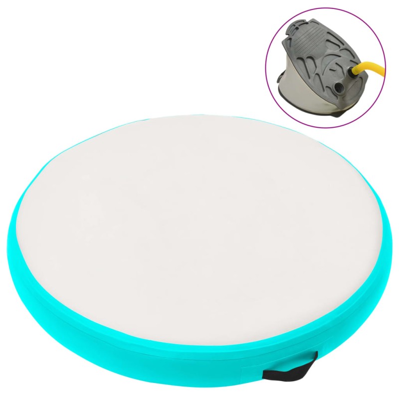 vidaXL Aufblasbare Gymnastikmatte mit Pumpe 100x100x15 cm PVC Grün vidaXL Aufblasbare Gymnastikmatte mit Pumpe 100x100x15 cm PVC Grün
