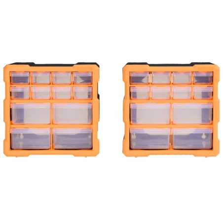 vidaXL Multi-Schubladen-Organizer 2 Stk. 12 Schubladen 26,5x16x26 cm