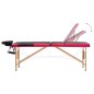 vidaXL Massageliege Klappbar 3-Zonen mit Holzgestell Schwarz und Rosa vidaXL Massageliege Klappbar 3-Zonen mit Holzgestell Schwarz und Rosa