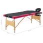 vidaXL Massageliege Klappbar 3-Zonen mit Holzgestell Schwarz und Rosa vidaXL Massageliege Klappbar 3-Zonen mit Holzgestell Schwarz und Rosa