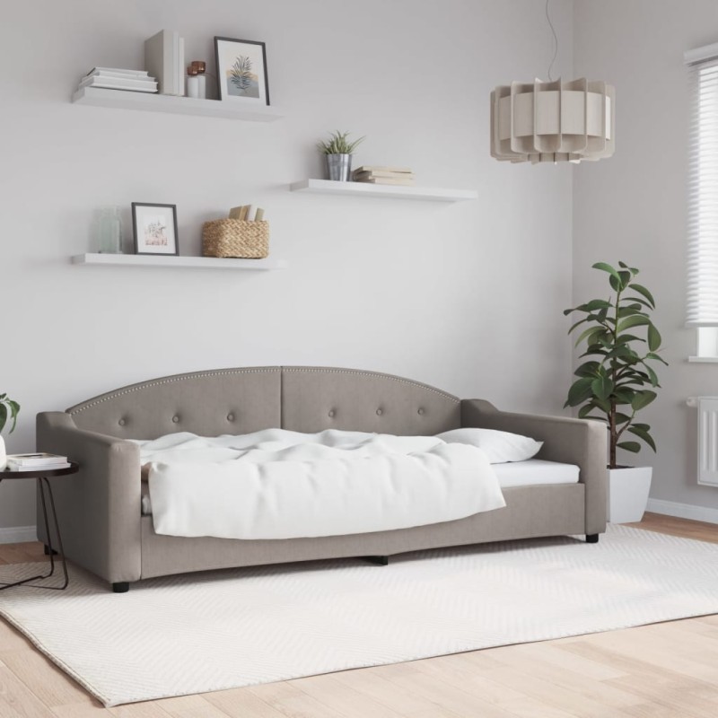 Tagesbett Taupe 90x200 cm Stoff Tagesbett Taupe 90x200 cm Stoff