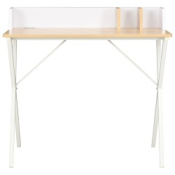 vidaXL Schreibtisch Weiß und Natur 80x50x84 cm