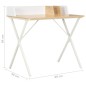 vidaXL Schreibtisch Weiß und Natur 80x50x84 cm vidaXL Schreibtisch Weiß und Natur 80x50x84 cm
