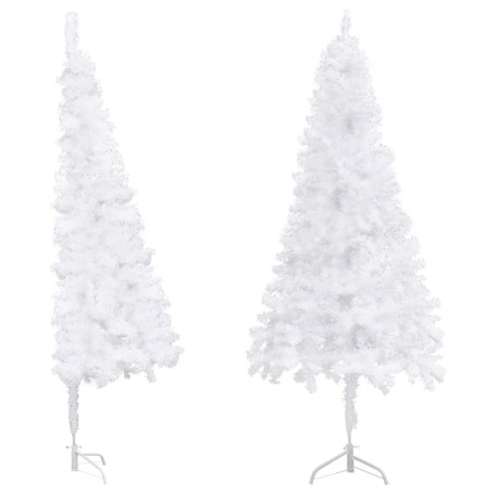 vidaXL Künstlicher Eck-Weihnachtsbaum Weiß 210 cm PVC 