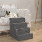 vidaXL Haustiertreppe Grau 40x49x47 cm Massivholz Kiefer vidaXL Haustiertreppe Grau 40x49x47 cm Massivholz Kiefer