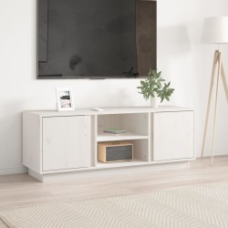 vidaXL TV-Schrank Weiß 110x35x40,5 cm Massivholz Kiefer