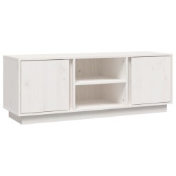 vidaXL TV-Schrank Weiß 110x35x40,5 cm Massivholz Kiefer
