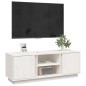 vidaXL TV-Schrank Weiß 110x35x40,5 cm Massivholz Kiefer vidaXL TV-Schrank Weiß 110x35x40,5 cm Massivholz Kiefer