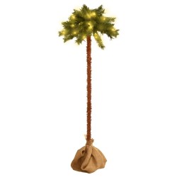 vidaXL Künstliche Palme mit LEDs 120 cm