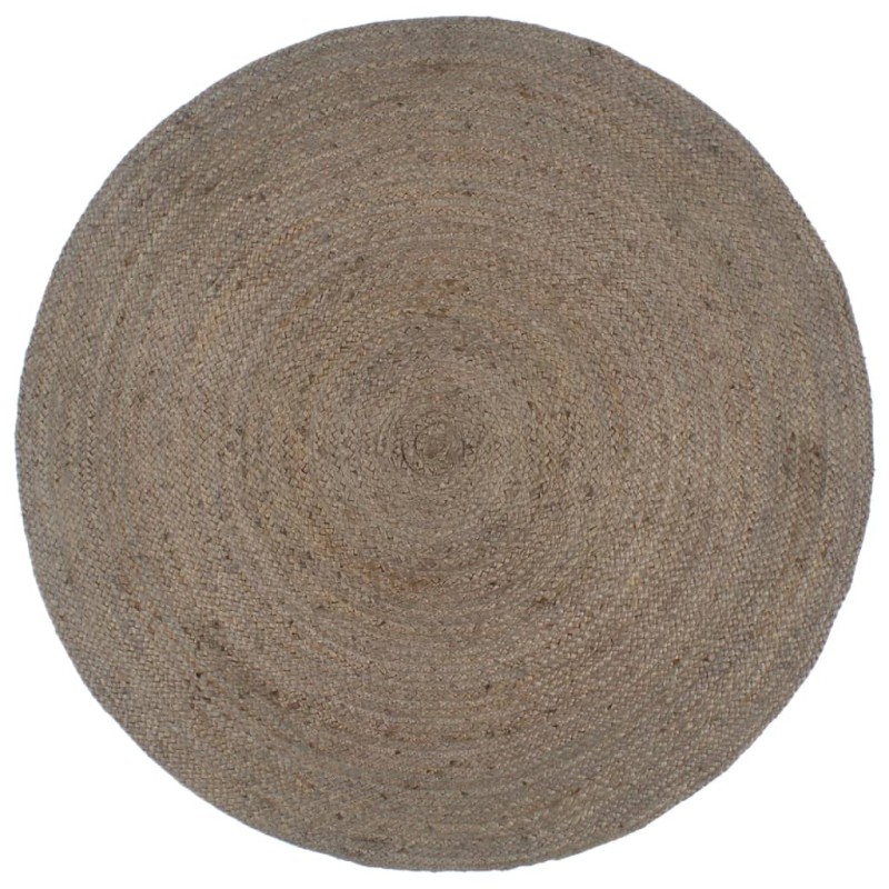 vidaXL Teppich Handgefertigt Jute Rund 180 cm Grau vidaXL Teppich Handgefertigt Jute Rund 180 cm Grau