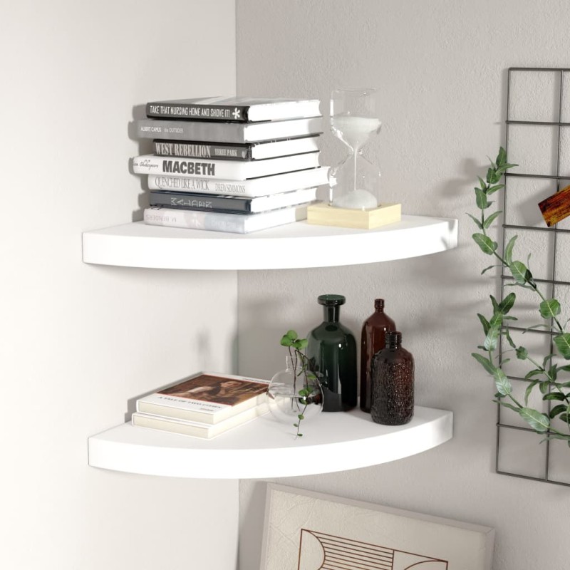 vidaXL Eck-Schweberegale 2 Stk. Weiß 35x35x3,8 cm MDF vidaXL Eck-Schweberegale 2 Stk. Weiß 35x35x3,8 cm MDF