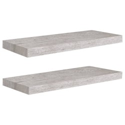vidaXL Schweberegale 2 Stk. Betongrau 60x23,5x3,8 cm MDF 