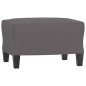 3-Sitzer-Sofa mit Hocker Grau 180 cm Kunstleder 3-Sitzer-Sofa mit Hocker Grau 180 cm Kunstleder