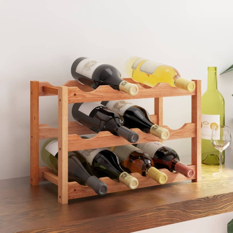 vidaXL Weinregal für 12 Flaschen Massivholz Nussbaum vidaXL Weinregal für 12 Flaschen Massivholz Nussbaum