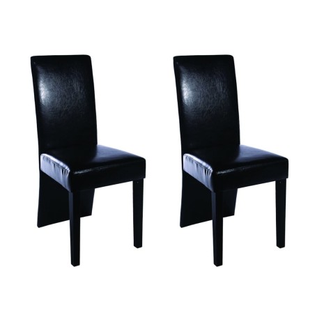 vidaXL Esszimmerstühle 2 Stk. Schwarz Kunstleder 