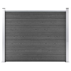 vidaXL Zaunelement WPC 180x146 cm Schwarz