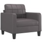 vidaXL Sessel mit Hocker Grau 60 cm Kunstleder vidaXL Sessel mit Hocker Grau 60 cm Kunstleder