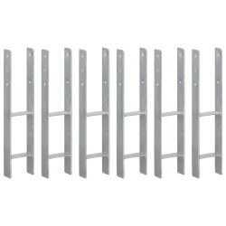 vidaXL Pfostenträger 6 Stk. Silbern 12×6×60 cm Verzinkter Stahl