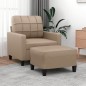 vidaXL Sessel mit Hocker Cappuccino-Braun 60 cm Kunstleder vidaXL Sessel mit Hocker Cappuccino-Braun 60 cm Kunstleder