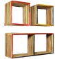 vidaXL Wandregal-Set 3-tlg. Recyceltes Teak Massiv Mehrfarbig vidaXL Wandregal-Set 3-tlg. Recyceltes Teak Massiv Mehrfarbig