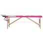 vidaXL Massageliege Klappbar 3-Zonen mit Holzgestell Weiß und Rosa vidaXL Massageliege Klappbar 3-Zonen mit Holzgestell Weiß und Rosa
