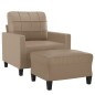 vidaXL Sessel mit Hocker Cappuccino-Braun 60 cm Kunstleder vidaXL Sessel mit Hocker Cappuccino-Braun 60 cm Kunstleder